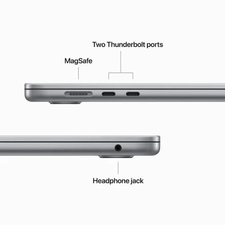 MacBook Air 15.3" Apple M2 (8C CPU/10C GPU), 8 ГБ, 256 ГБ, Серый космос