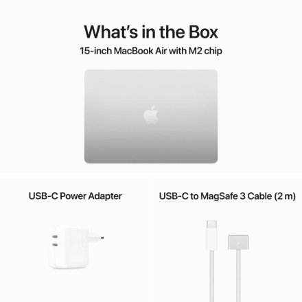 MacBook Air 15.3" Apple M2 (8C CPU/10C GPU), 8 GB, 256 GB, Silver