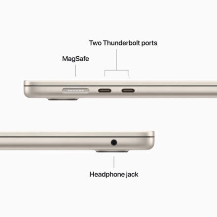 MacBook Air 15.3" Apple M2 (8C CPU/10C GPU), 8 ГБ, 256 ГБ, Сияющая звезда