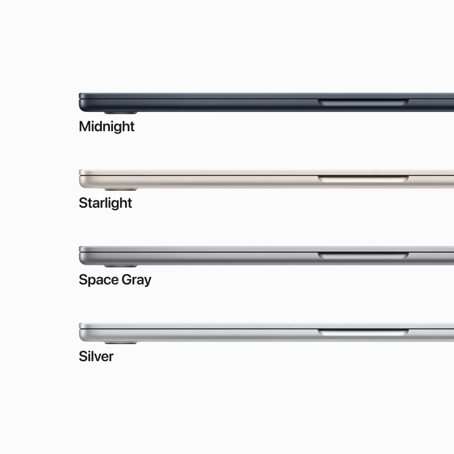 MacBook Air 15.3" Apple M2 (8C CPU/10C GPU), 8 ГБ, 256 ГБ, Тёмная ночь