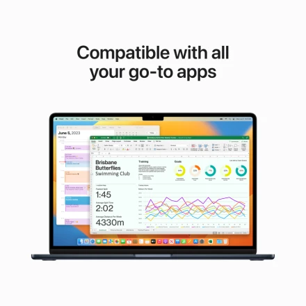 MacBook Air 15.3" Apple M2 (8C CPU/10C GPU), 8 ГБ, 256 ГБ, Тёмная ночь