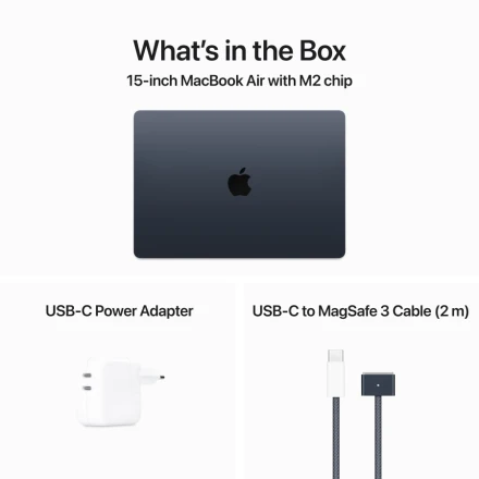 MacBook Air 15.3" Apple M2 (8C CPU/10C GPU), 8 ГБ, 256 ГБ, Тёмная ночь