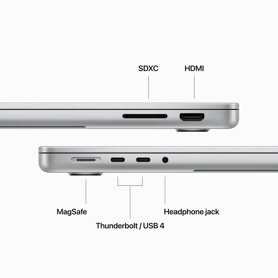 MacBook Pro 14.2" Apple M3 (8C CPU/10C GPU), 8 GB, 512 GB, Silver