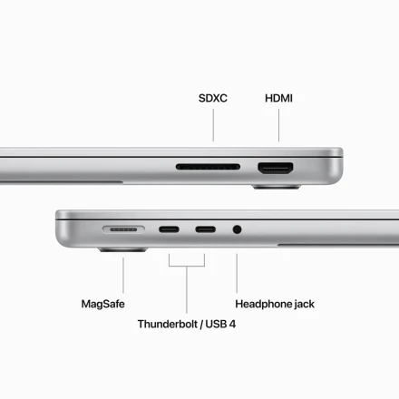 MacBook Pro 14.2" Apple M3 (8C CPU/10C GPU), 8 GB, 512 GB, Silver