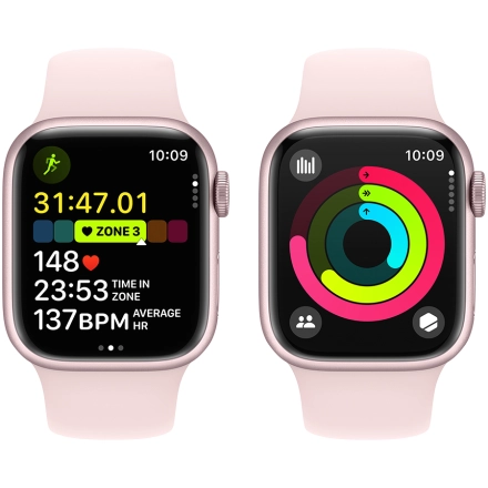 Apple Watch Series 9 GPS, 41mm, Pink, Light Pink Sport Band, M/L