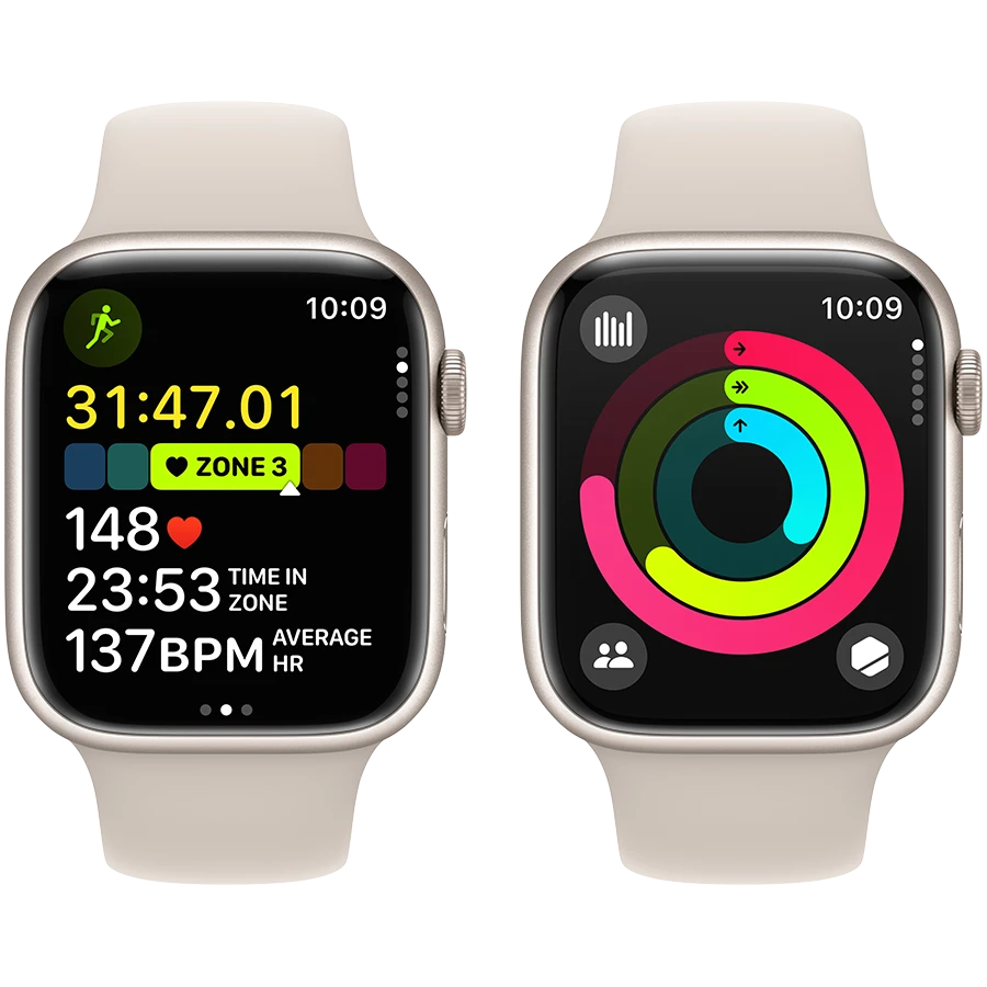 Купить Apple Watch Series 9 GPS, 45мм, Сияющая звезда, Stone Sport