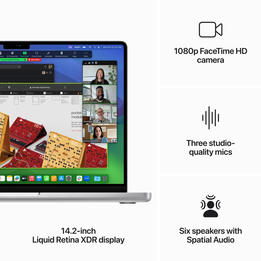 MacBook Pro 14.2" Apple M3 Max (14C CPU/30C GPU), 36 ГБ, 1 ТБ, Серебристый