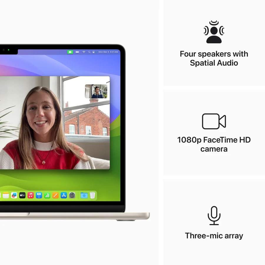 MacBook Air 13.6" Apple M3 (8C CPU/8C GPU), 8 ГБ, 256 ГБ, Сияющая звезда
