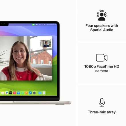MacBook Air 13.6" Apple M3 (8C CPU/8C GPU), 8 ГБ, 256 ГБ, Сияющая звезда