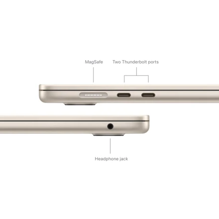 MacBook Air 15.3" Apple M3 (8C CPU/10C GPU), 8 GB, 256 GB, Starlight
