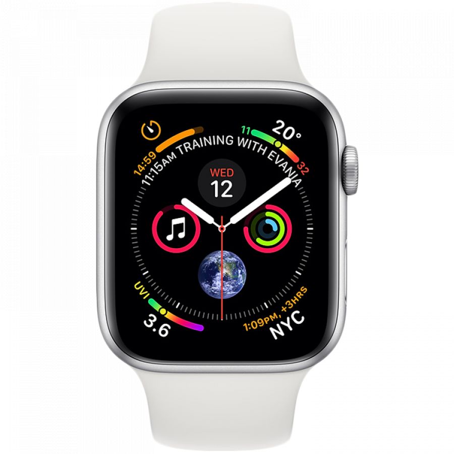 Смарт годинник Apple Watch Series 4 GPS, 40mm Silver Aluminium Case with White Sport Band, Model A1977 Б\В