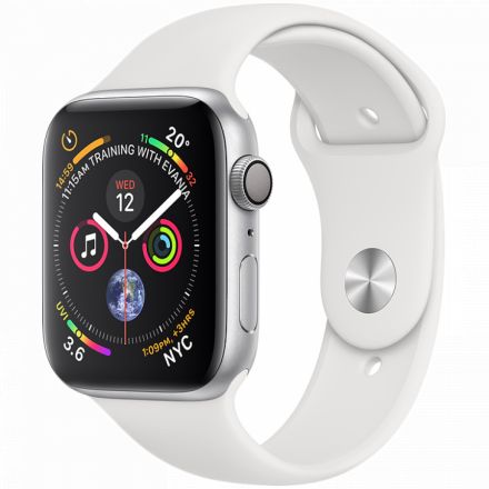Apple Watch Series 4 GPS, 40mm, Silver, Спортивний ремінець білого кольору в Рівному