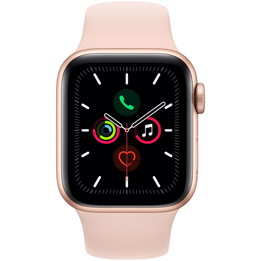 Смарт годинник Apple Watch Series 5 GPS, 40mm, Gold, Pink Sand Sport Band Б\В