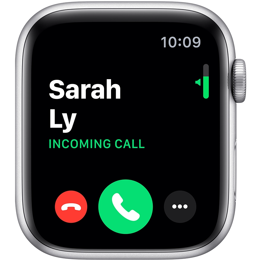 Apple Watch Series 5 GPS, 44мм, Серебристый, Спортивный ремешок белого цвета