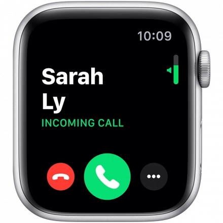 Apple Watch Series 5 GPS, 44мм, Серебристый, Спортивный ремешок белого цвета