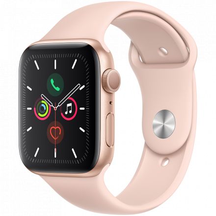 Apple Watch Series 5 GPS, 44mm, Gold, Спортивний ремінець кольору «рожевий пісок» в Чорноморську