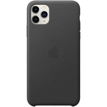 Чехол Apple Leather Case для iPhone 11 Pro Max, Чёрный