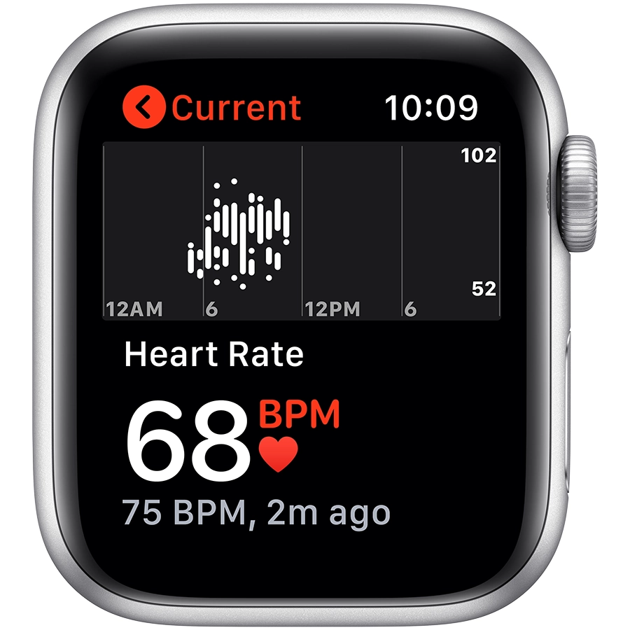 Apple Watch SE GPS, 40mm, Silver, White Sport Band