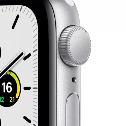 Apple Watch SE GPS, 40mm, Silver, White Sport Band