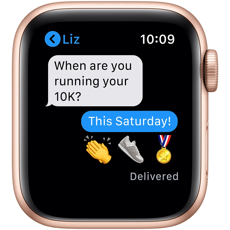 Apple Watch SE GPS, 40мм, Золотой, Cпортивный ремешок цвета «розовый песок»