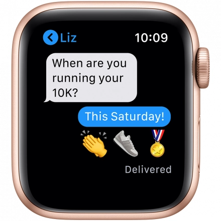 Apple Watch SE GPS, 40мм, Золотой, Cпортивный ремешок цвета «розовый песок»