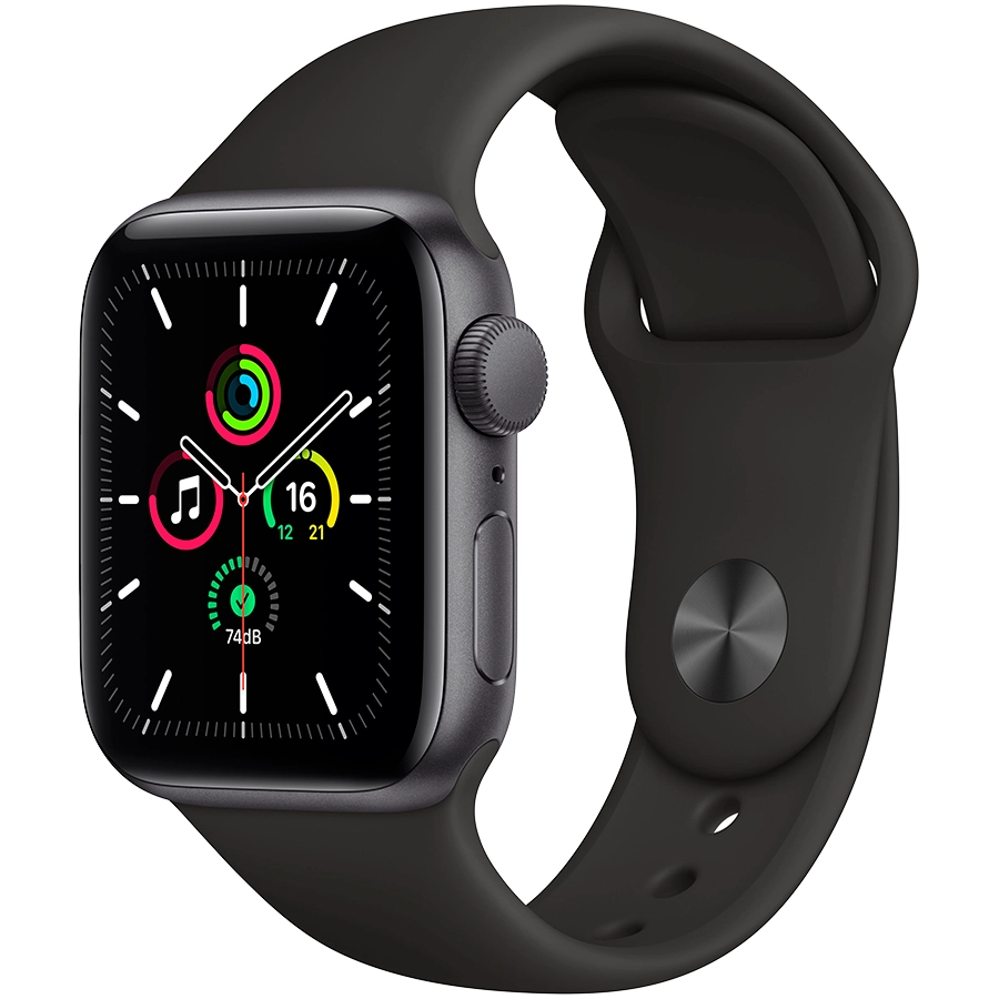 Купить Apple Watch SE GPS, 40мм, Серый космос, Cпортивный ремешок