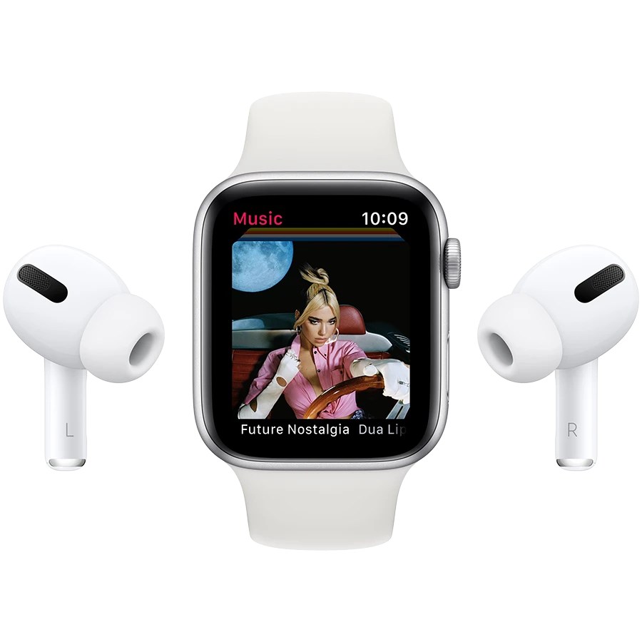 Apple Watch SE GPS, 44мм, Серый космос, Cпортивный ремешок чёрного цвета