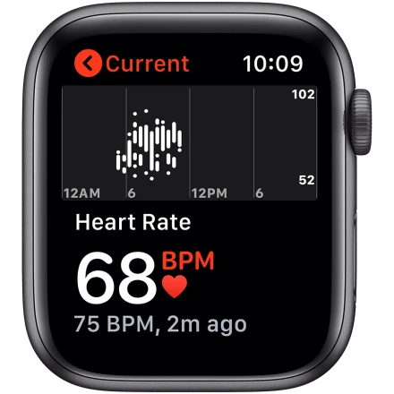 Apple Watch SE GPS, 44мм, Серый космос, Cпортивный ремешок чёрного цвета