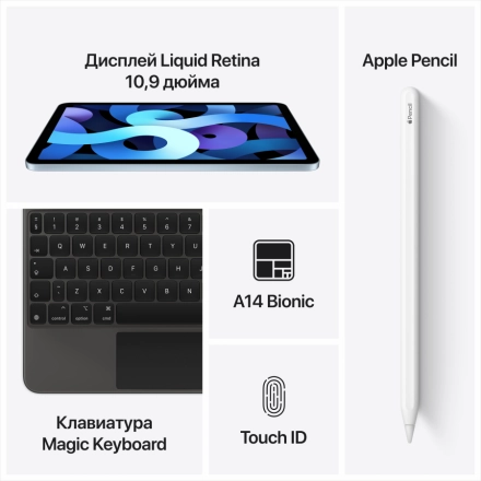 iPad Air 4, 64 ГБ, Wi-Fi, Небесно-голубой