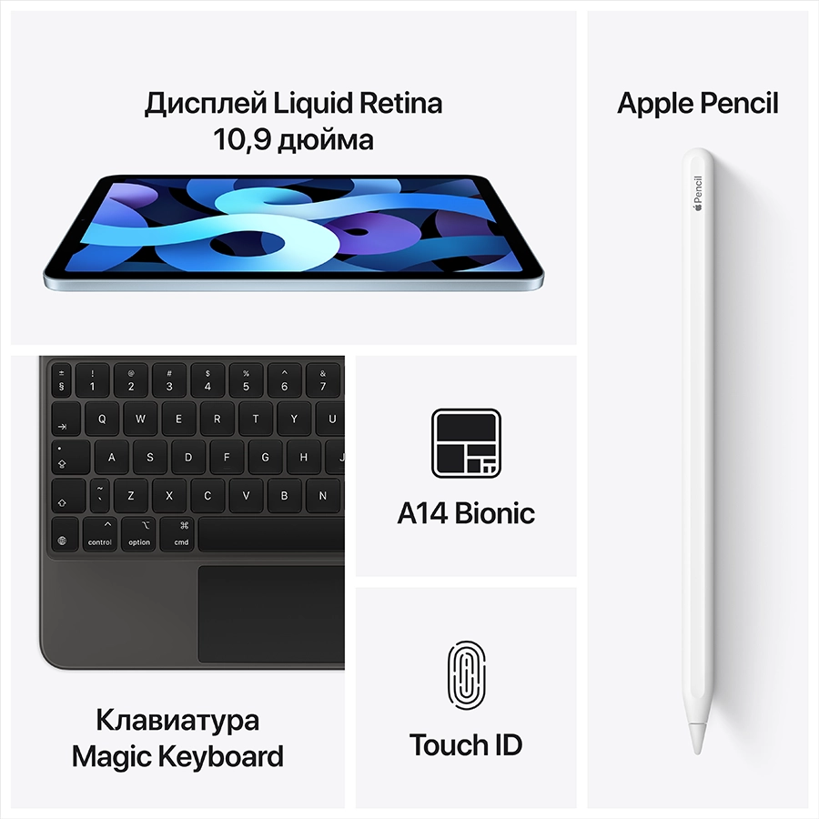 iPad Air 4, 64 ГБ, Wi-Fi+4G, Серый космос