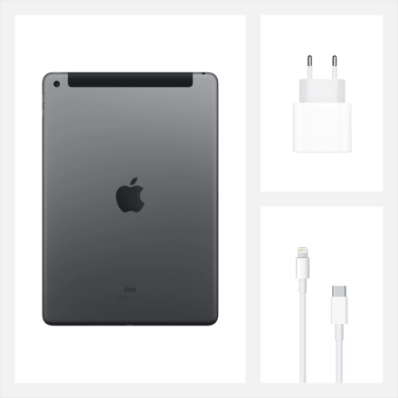 iPad 10.2 (8 Gen), 128 ГБ, Wi-Fi+4G, Серый космос