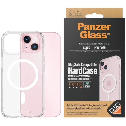 Защитный чехол PANZERGLASS HardCase MagSafe Compatible with D3O с MagSafe для iPhone 15, Прозрачный