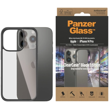Защитный чехол PANZERGLASS ClearCase для iPhone 14 Pro, Чёрный