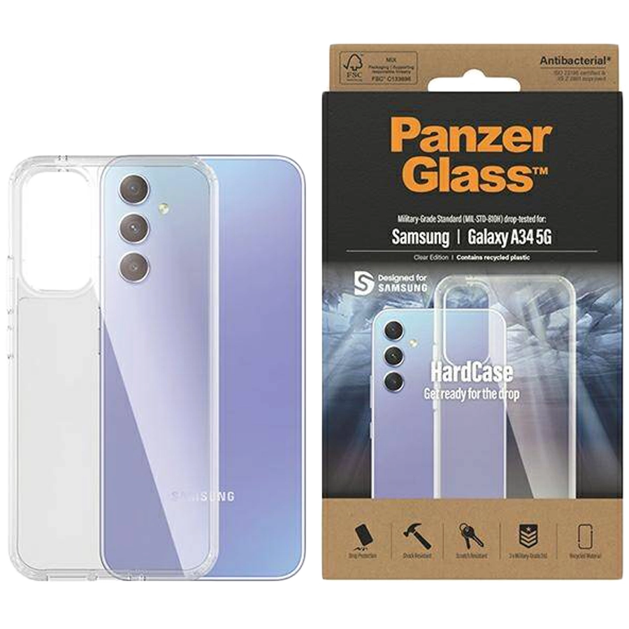 Чехол PANZERGLASS HardCase для Samsung Galaxy A34, Прозрачный