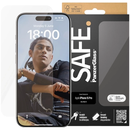 Защитное закаленное стекло PANZERGLASS для iPhone 15 Pro