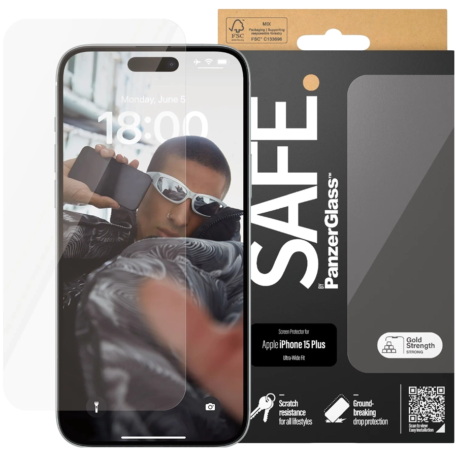 Защитное закаленное стекло PANZERGLASS для iPhone 15 Plus