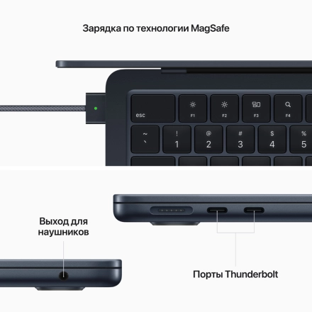MacBook Air 13.6" Apple M2 (8C CPU/10C GPU), 24 GB, 512 GB, Midnight