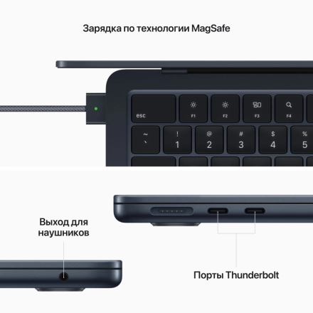 MacBook Air 13.6" Apple M2 (8C CPU/10C GPU), 24 GB, 512 GB, Midnight