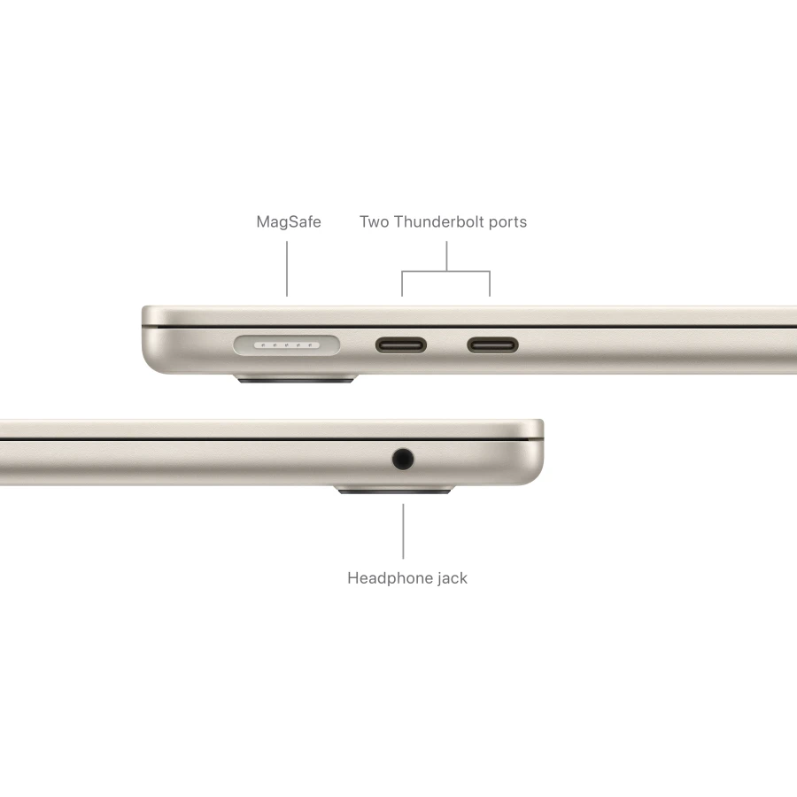MacBook Air 13.6" Apple M3 (8C CPU/10C GPU), 16 GB, 256 GB, Starlight