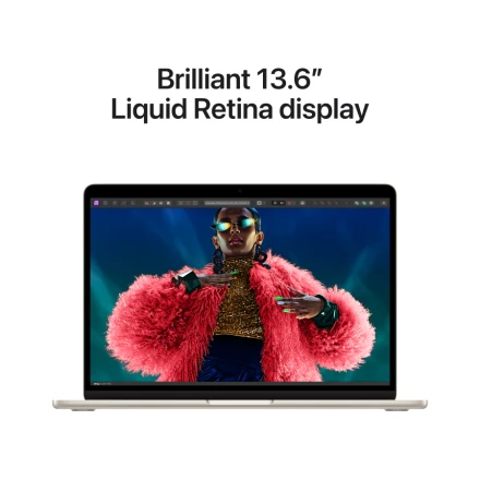 MacBook Air 13.6" Apple M3 (8C CPU/10C GPU), 16 GB, 256 GB, Starlight