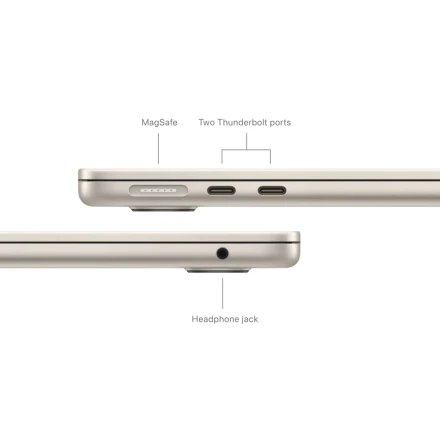 MacBook Air 13.6" Apple M3 (8C CPU/10C GPU), 16 GB, 256 GB, Starlight