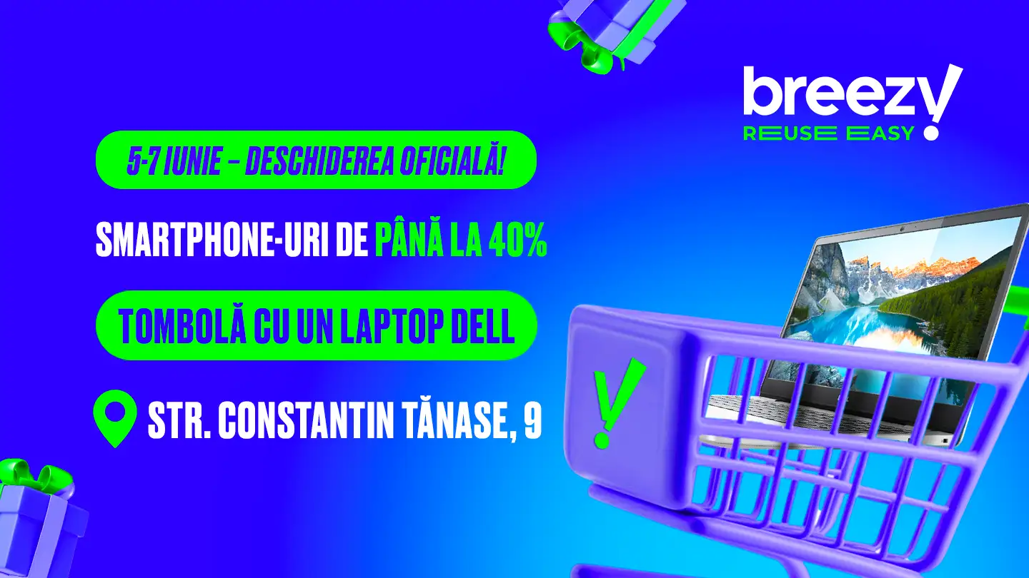 Marea deschidere Breezy la Chișinău: trei zile de reduceri și tombolă cu un laptop!
